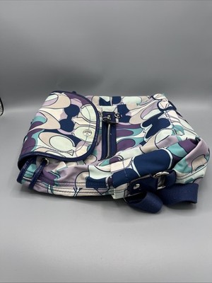 Coach Kyra Scarf Blue and Purple Patterned Backpack | eBay display picture 1