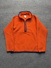 Patagonia Fleece Half Zip Boys Size XL 14 Orange Blue