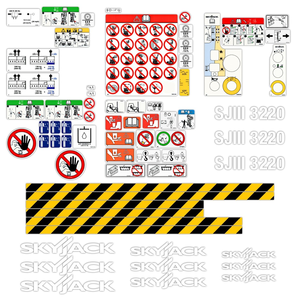 Decal Kit fits Skyjack SJIII 3220 Scissor Lift + Aftermarket