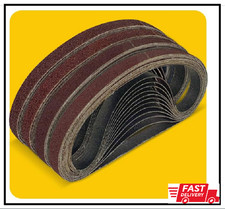 48 Pcs 3/8 X 13 Inch Sanding Belts, Aluminum Oxide Abrasive File Belts for 3/8 I