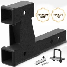 5000 Lb Dual 2 Trailer Hitch Receiver Rise-drop Adapter Extender Extension Tow