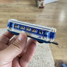 Vintage Japanese Tin Toy Train Carriage JR Blue 1 Ichiko Showa Era