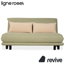 Divano Ligne Roset Multy tre posti tessuto verde chiaro beige funzione letto manuale