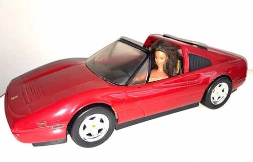 Barbie Red Ferrari Vtg 1986 Complete & Doll Vtg 1966 Italian Woman