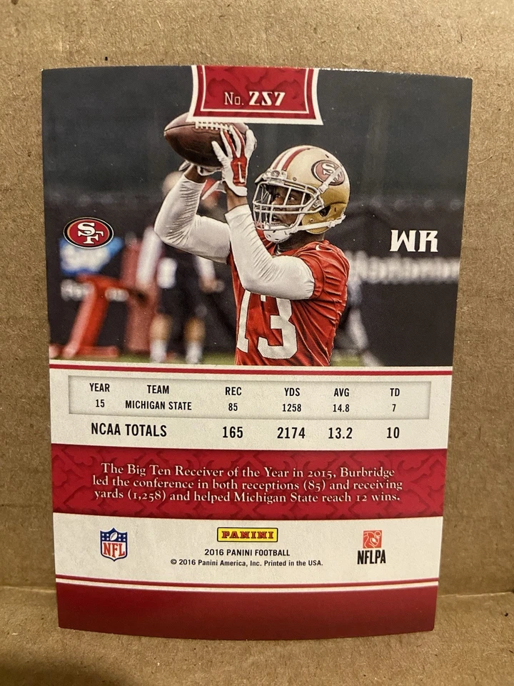 2016 Panini Rookies Aaron Burbridge #257 Rookie RC - Image 2 of 2