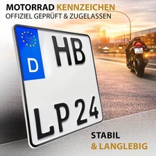 Kennzeichen Motorrad 180x200 mm Motorradkennzeichen amtlich Wunschkennzeichen