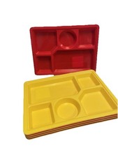 Food Trays Plates Camping Child Daycare Picnic Divided Sectional Set of 8