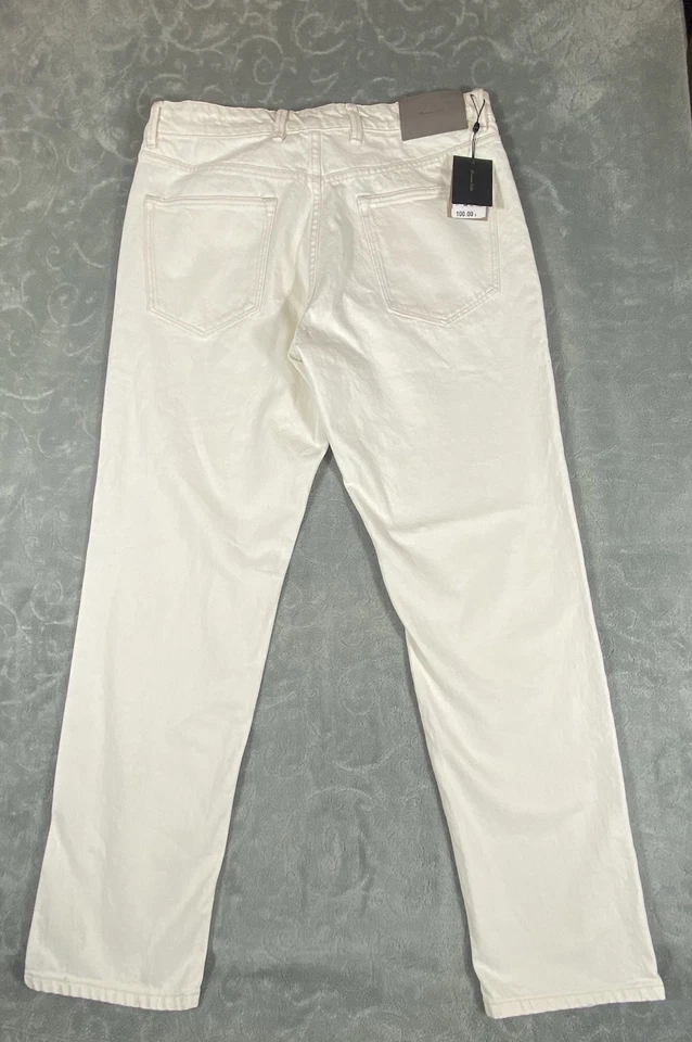 Pantalones de mezclilla Massimo Dutti para hombre 31x29 calce cónico 5 bolsillos beige tostado NUEVO Foto 4 de 4