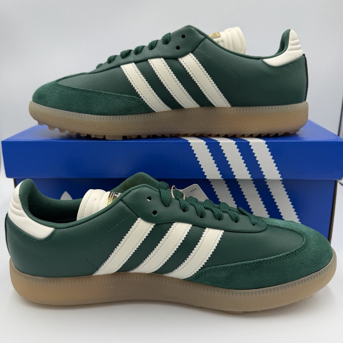 adidas Samba Golf JP8652 Men's Green White Leather Sneakers US