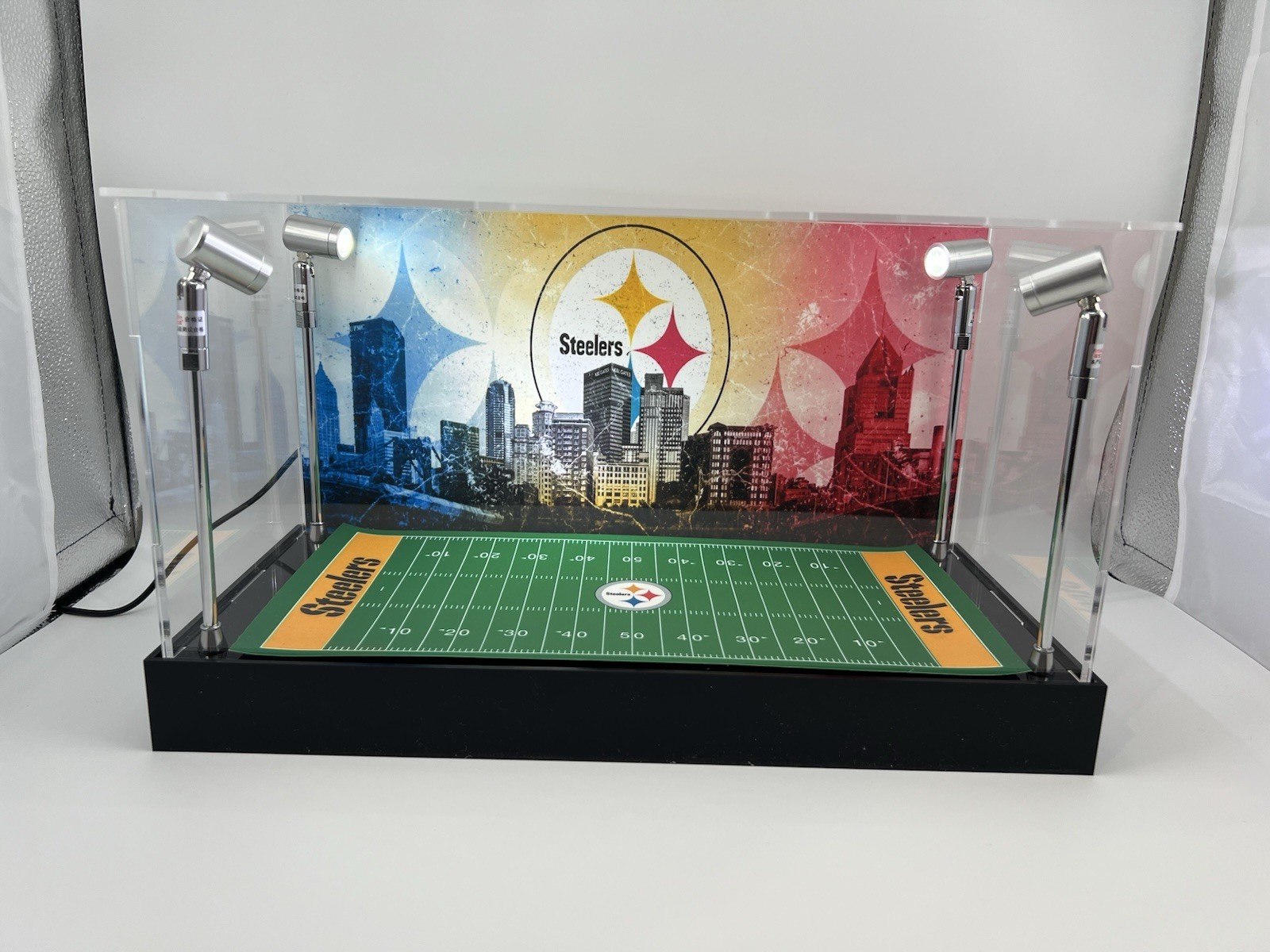 Pittsburgh Steelers Custom 2 Mini Helmet Display Case W/ LED Lights | eBay