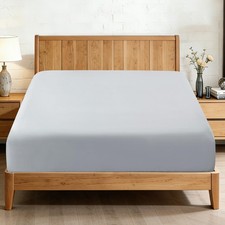 1 PCS Gray Queen Size Fitted Sheet Only 100 Egyptian Cotton 600 TC 16 In Deep