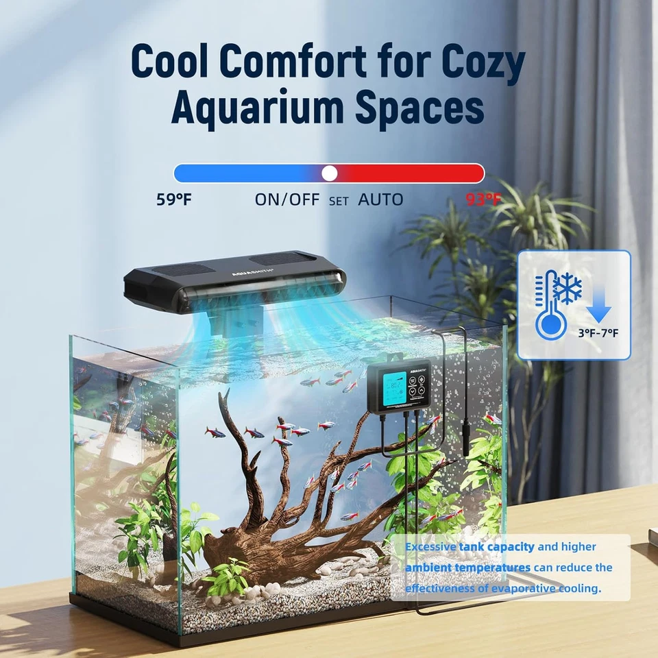 Aquarium Chiller Fan,Fish Tank Cooler with Temperature Control,Minimum Setting 5 - Image 2 of 4