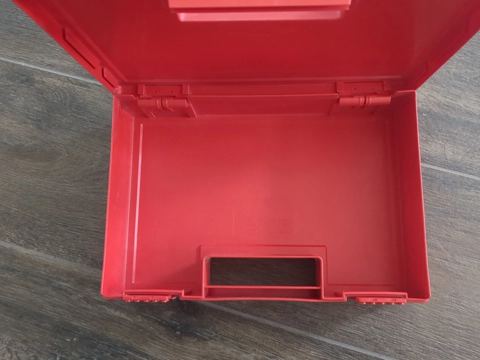 Vintage 1985 Lego Bin RED Plastic Storage Container Case Carry Box 1lbs Bricks+ - Image 4 of 4