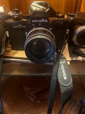 Minolta SRT 101 BLACK SLR 35mm Film Camera Body & Extras Lot