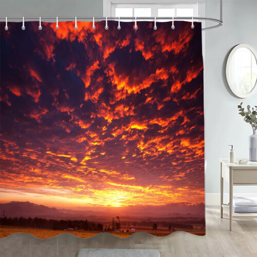 3D Wald Meerblick Duschvorhang Wasserdicht Badezimmer Badewanne Vorhänge Kunst - Bild 19 von 21