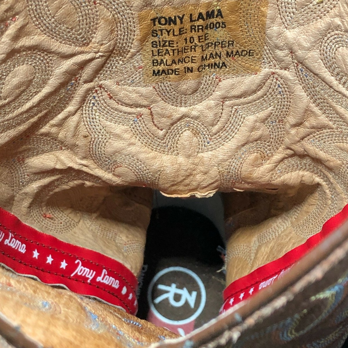 Tony Lama 4005 American Bay Brown Leather Cowboy Western Boots Men US 10… Tony Lama Men main image 4