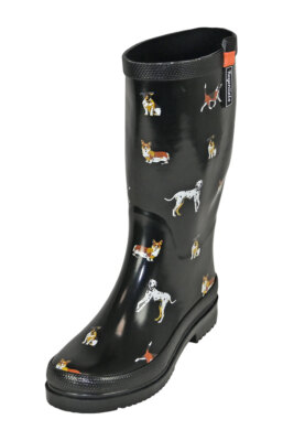Regenliebe Damen Gummistiefel Waldi Langschaft Regenstiefel Hunde