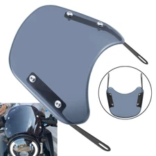 Motorcycle Windshield Windscreen Sport Wind Deflector For 5-7" Round Headlight