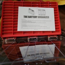 Battery Organizer Storage Holder Box Case with Tester Double-Side