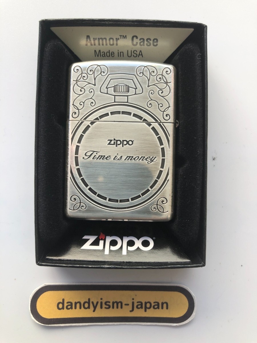 Zippo Lighter Armor Case Arabesque Shell Watch Inlay Silver