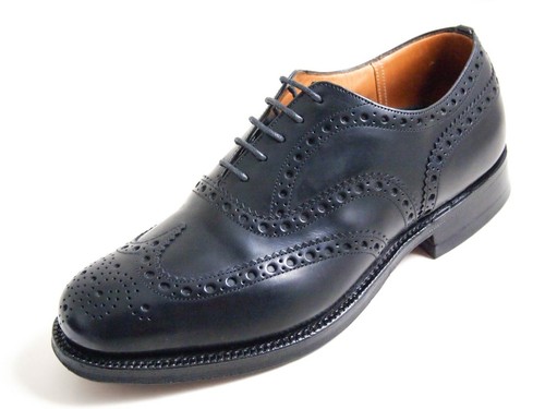 Wingtip Brogues Black Leather Men 