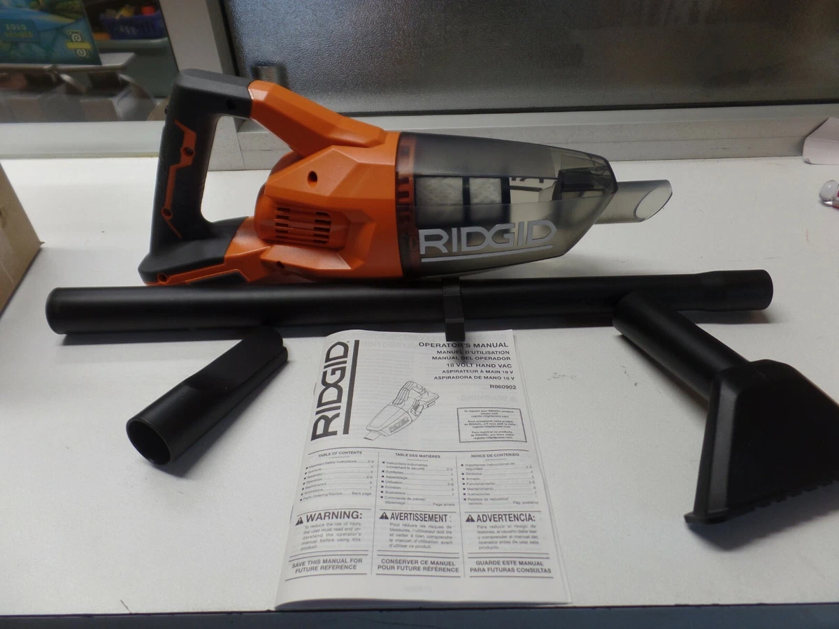 NEW RIDGID 18 Volt Cordless Hand Vacuum Tool Only Crevice Nozzle
