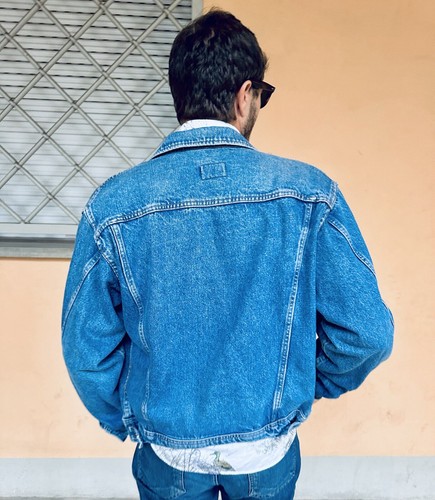 Valentino Jeans Vintage Hombre’s Chaqueta Azul Algodón Denim Botones Años 90 Talla 40 M L - Imagen 21 de 24