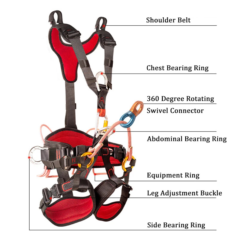 Full Body Mountaineering Safety Belt Climbing Harness Aerial Survival
