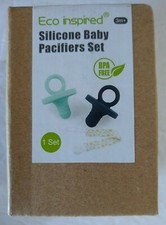 Eco inspired Silicone Baby Pacifier Set Clay  Pumpkin Colored BPA Free 3m 2Pk