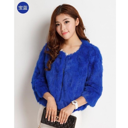 Winter Women 100% Real Genuine Rabbit Fur Coats Lady Outwear Jacket Warm Garment - Picture 5 of 18