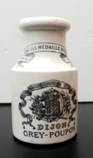 Ancien POT A MOUTARDE DIJON GREY POUPON - MEDAILLE D'OR 1889 PARIS - FAIENCE