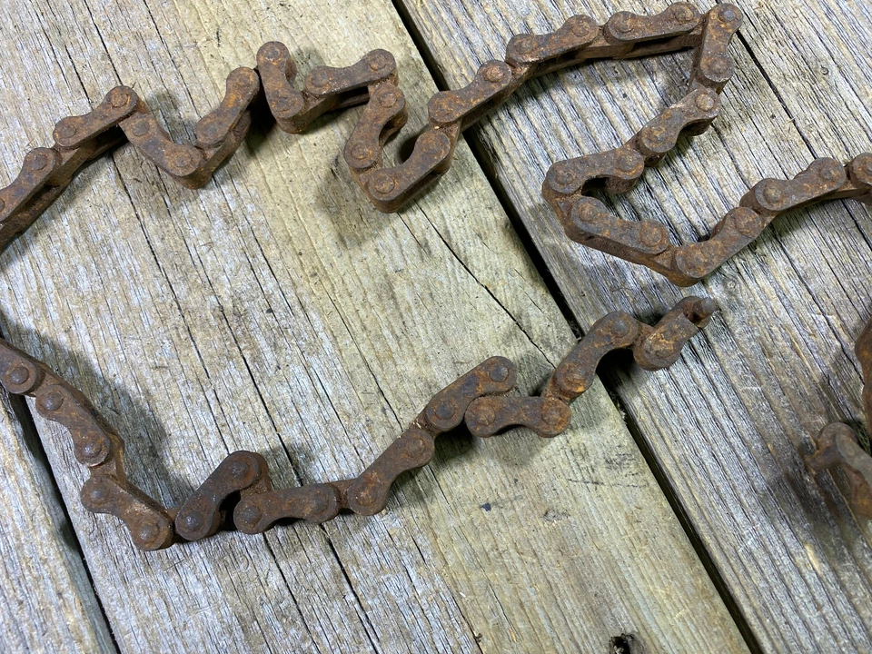 VINTAGE ANTIQUE BIKE BICYCLE SKIPTOOTH CHAIN INCH PITCH 33/65 LINKS USED PREWAR - Image 3 of 4