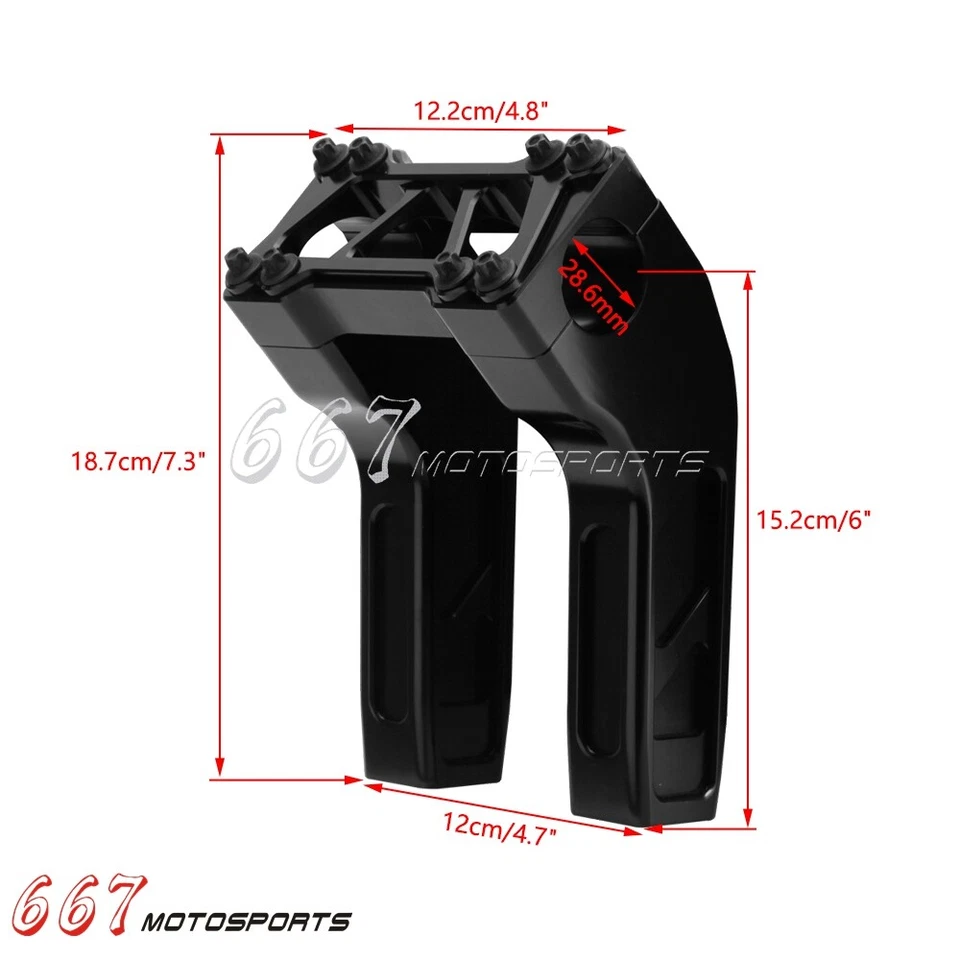 For Harley Dyna Softail Street Bob Low Rider 1-1/8" Handlebar Riser Kit 6" 8"10" - Imagem 4 de 4