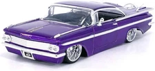 JADA 1:24 STREET LOW RIDER 1959 CHEVY IMPALA SS DUB WIRE WHEELS PURPLE 34756