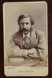 carte bret Carte de visite cdv photograph portrait of BRET HARTE Sarony 