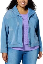 DG2 by Diane Gilman Super Stretch Knit Denim Sporty Jacket Chambray