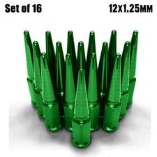 4.5" Spike Lug Nuts 12x1.25 fit Nissan Datsun Sentra Rspec Subaru Infiniti Green