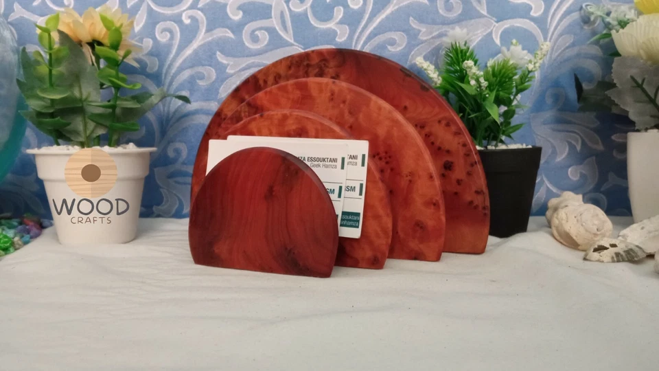 Big Burl wood Letter Box,letter holder , Moroccan HANDCRAFTED thuya wood letter  Foto 4 de 4