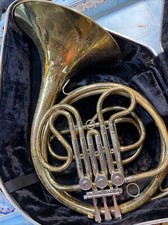 Elkhorn By Getzen 3 Valve French Horn No Mouth Piece W Case Ships Free