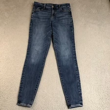 American Eagle Jeans Womens 8 Blue Preppy Jeggings Medium Wash Stretch Tapered