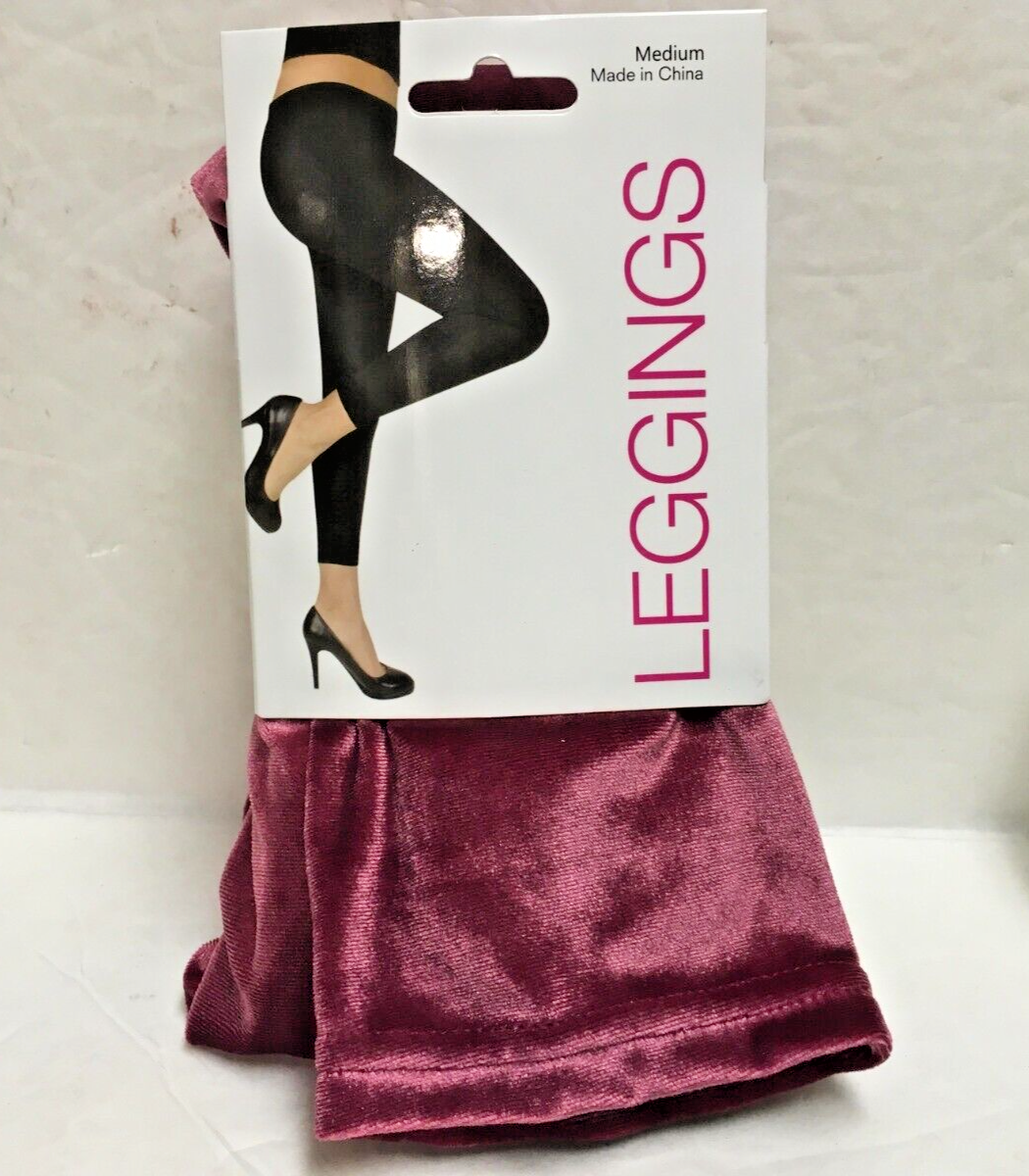 LEGGINGS BOIS DE ROSE COLOR SIZE MEDIUM (STRETCH VELVETY LOOK)  NEW IN PACKAGE-image