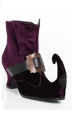 Purple Velvet Witch Hocus Pocus Winifred Cosplay Costume Booties Womans Shoes