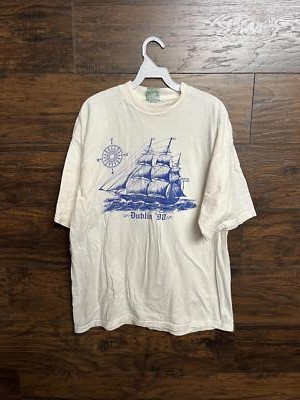 Dublin Ireland Tall Ship 1998 T-shirt - Compass Tee -XL
