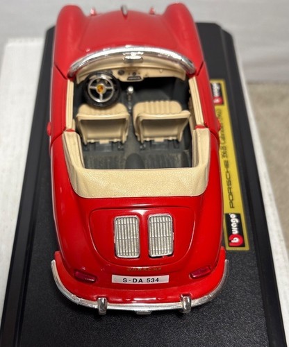 Burago Porsche 356B Cabriolet 1961 Red Diecast Model 1:18 Scale Collectible Car - Picture 4 of 15