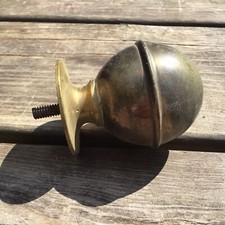 Old Vintage Antique Brass Ridged Screw On Door Cupboard Handle 2.25” Diameter