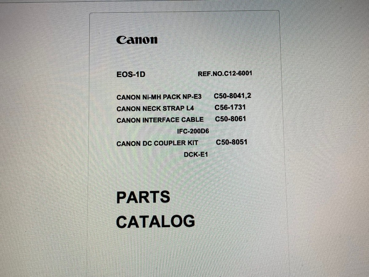 Canon Service Manual Digital Megapack UK