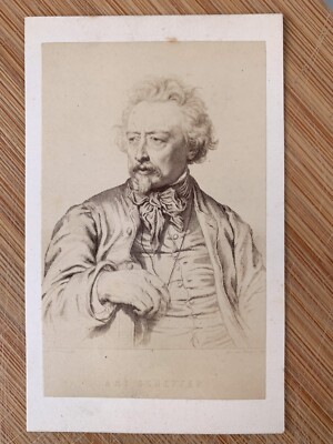 Foto Karte CDV 1865 Portrait Goupil Maler Ary Scheffer von Benouville