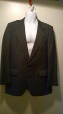 Strawbridge & Clothier Pierre Cardin Mens Suit Jacket Vintage Dark Gray Stipes