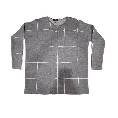 Eileen Fisher Windowpane Check Full Zip 