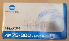 Minolta AF Zoom Lens 75-300mm F4.5-5.6 D For A Mount Sony Alpha Silver In Box